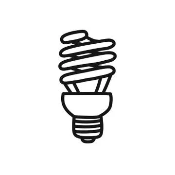 Fluorescent lamp doodle icon, vector illustration Stock Illustration