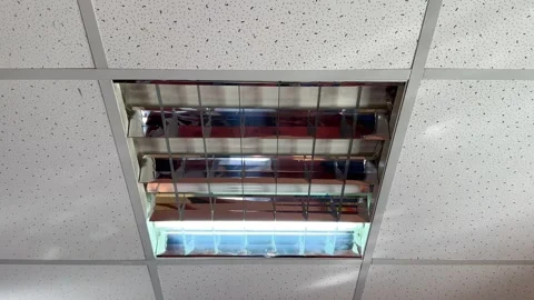 A fluorescent lamp flashes in the building Stock Footage 251999109