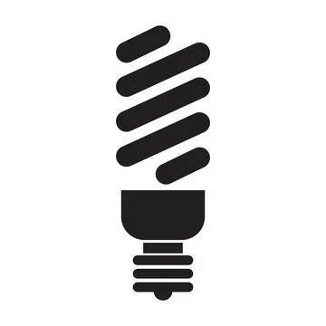 Fluorescent Lamp icon vector design template in black color isolated sign on  Stock Illustration