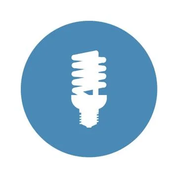 Fluorescent Lamp Icon Vector flat design style Stock Illustration