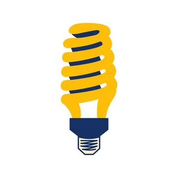 Fluorescent lamp isolated. Energy saving light bulb. Alternative lighting Stock Illustration