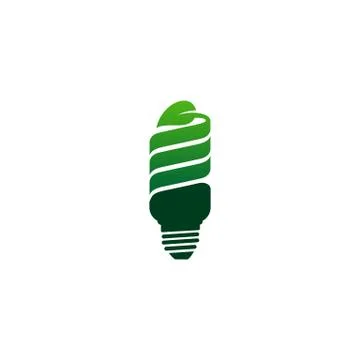 Fluorescent lamp with leaf concept design Stock Illustration