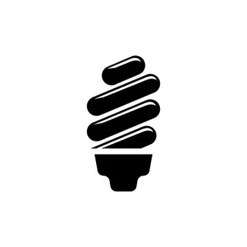 Fluorescent Lamp, Light Bulb Flat Vector Icon Stock Illustration