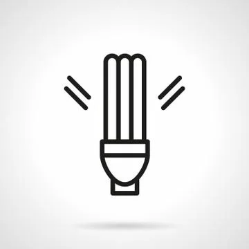 Fluorescent lamp simple line vector icon Stock Illustration