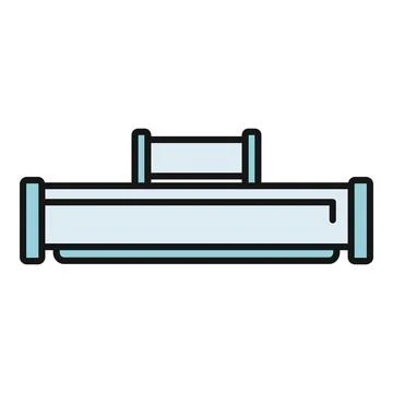 Fluorescent led light bar fixture outline icon Stock Illustration