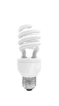 Fluorescent Light Bulb with clipping path Stock Photos
