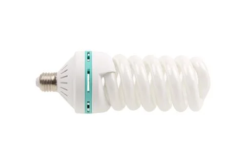 Fluorescent light bulb energy saving isolated on white Stock Photos
