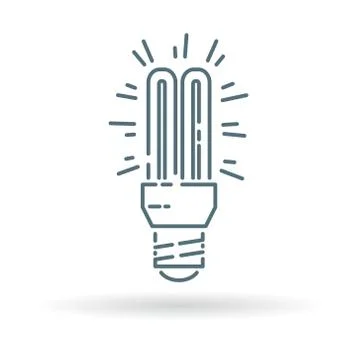 Fluorescent light bulb icon Stock Illustration