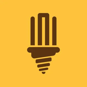 The fluorescent light bulb icon. Lamp and bulb, lightbulb symbol.UI. Web. Logo Stock Illustration