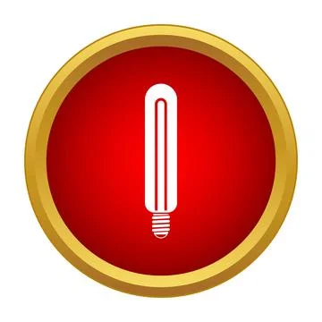 Fluorescent light bulb icon representing energy saving concept Stock Illustration