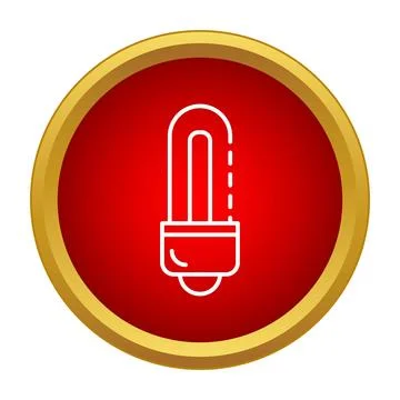 Fluorescent light bulb icon representing energy and idea Stock Illustration