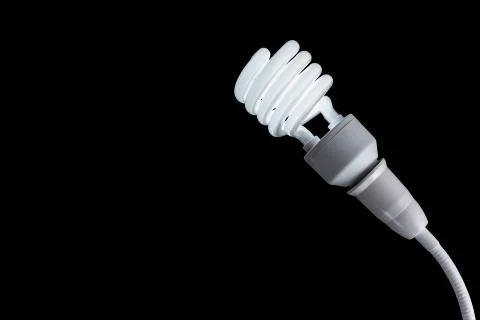 Fluorescent light bulb isolated Stock Photos