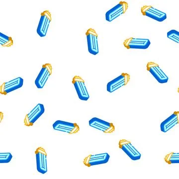 Fluorescent light bulb isometric icon seamless pattern Illustrazione stock