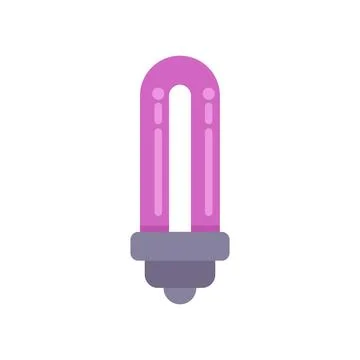 Fluorescent light bulb shining with pink light Stock Illustration
