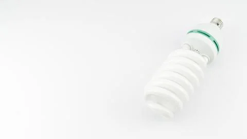 Fluorescent light bulb on white background Stock Photos