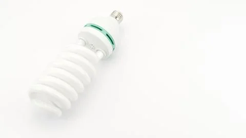 Fluorescent light bulb on white background Stock Photos