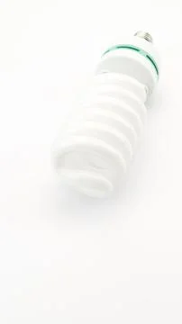 Fluorescent light bulb on white background Stock Photos