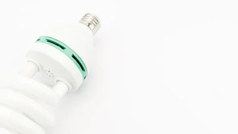 Fluorescent light bulb on white background Stock Photos