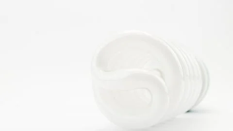 Fluorescent light bulb on white background Stock Photos