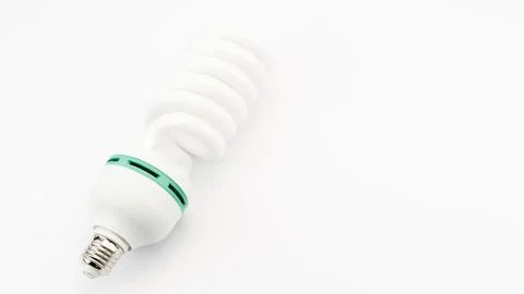 Fluorescent light bulb on white background Stock Photos