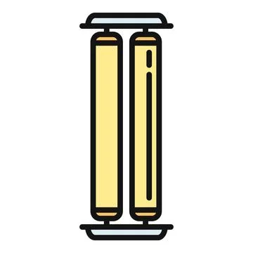 Fluorescent light tubes illuminating icon vector illustration Stock Illustration