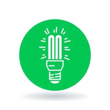 Fluorescent lightbulb icon Stock Illustration