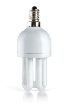 Fluorescent lightbulb. path Stock Photos