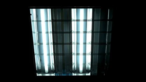 Fluorescent lights turning on and off Stock Footage 73463361