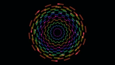 Fluorescent Mandala Tunnel Animation Seamless Loop Stock Footage 342363099