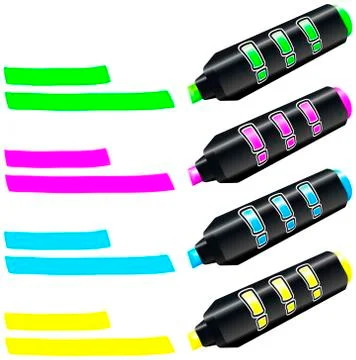 Fluorescent Marker Stock Illustration