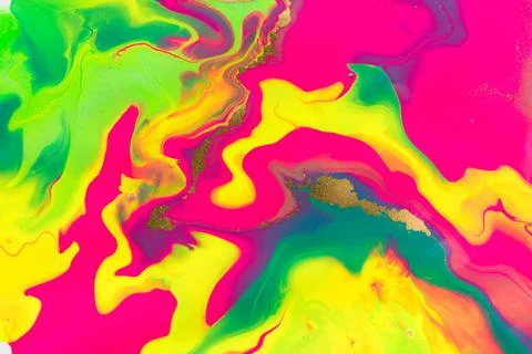 Fluorescent mix ink abstract background. Modern colorful texture. Stock Illustration