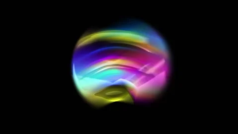 Fluorescent multi-colored sphere on a black background. Video stock 265864546