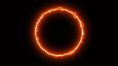 Fluorescent orange circle frame or decoration Stock Footage 259079807