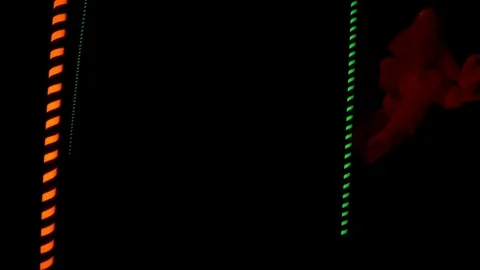 Fluorescent poles and red cloud glowing mystically Stock Footage 71841387