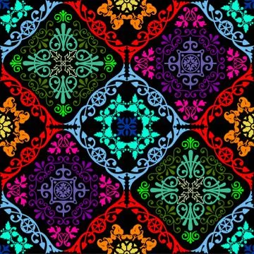 Fluorescent seamless tapestry Stock Illustration