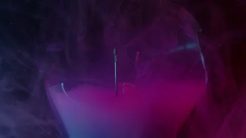 Fluorescent smoke explode lamp light bulb ink neon Stock Footage 328134972