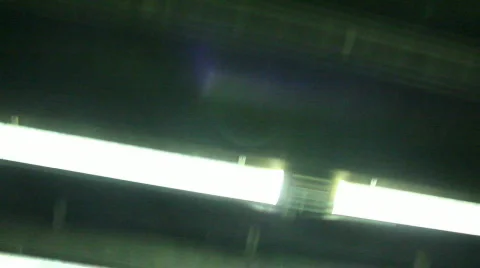Fluorescent tubes under bridge Stock Footage 773253
