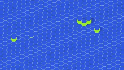 Fluorescent Vivid Hexagon Hexagonal Prisms VJ Motion Background Stock Footage 341849592