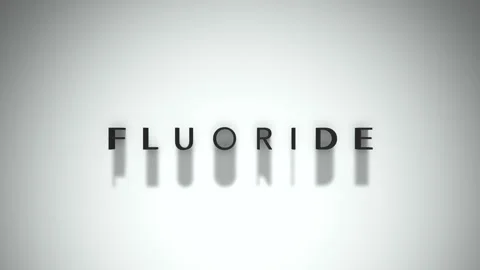 Fluoride 3D title animation matte black text on a white background Stock Footage 300717270
