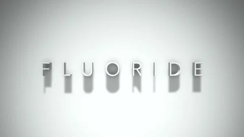 Fluoride 3D title animation with shadows on a white background Stock Footage 296517785