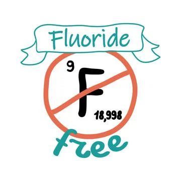 Fluoride free sign at packaging element, label design Stock Illustration