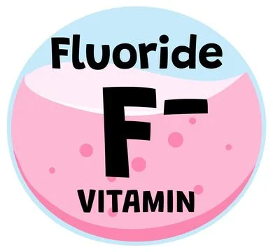 Fluoride Vitamin Icon in Cartoon Vector Style Stock Illustration