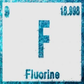 Fluorine Chemical Element Blue on White Stock Illustration