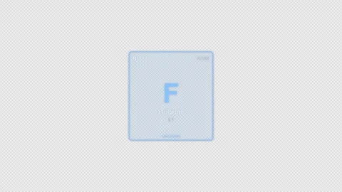 Fluorine F Periodic Table Element Tile Labeled Animation Video Overlay Alpha 4K 動画素材 339371555