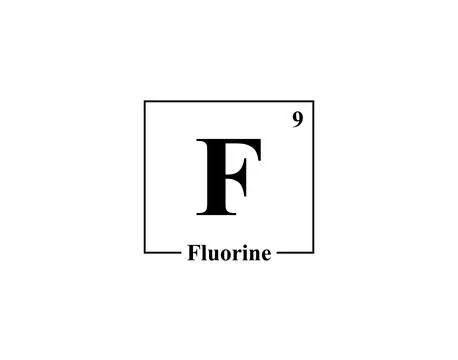 Fluorine icon vector. 9 F Fluorine Stock Illustration