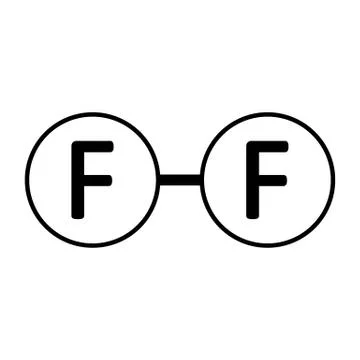 Fluorine molecule icon. Stock Illustration