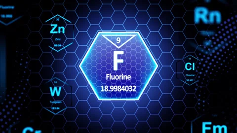 Fluorine(F) Periodic Element Stock Footage 314222420