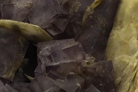 Fluorite, violet macro detail, texture background. close-up, semi-precious .. Stock Photos