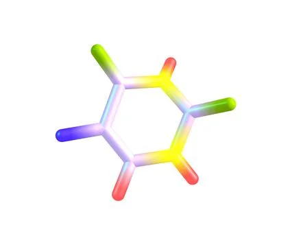 Fluorouracil molecule isolated on white Stock Illustration