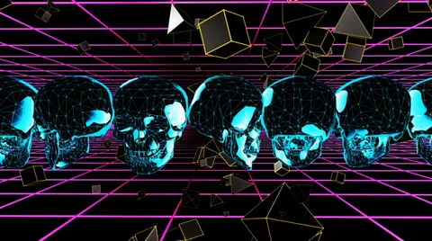 FluoSkull VJ Clip (2) Stock-Footage 33739689